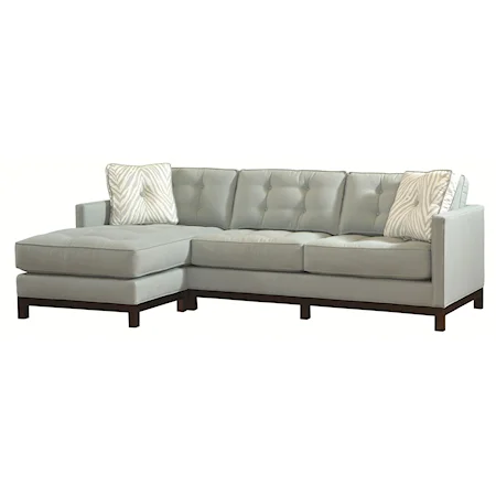 Transitional Bi-Sectional Sofa with Detached Ottoman